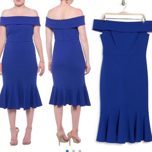 Dresses & Skirts - Marina Off-the-Shoulder Scuba Crepe Dress
